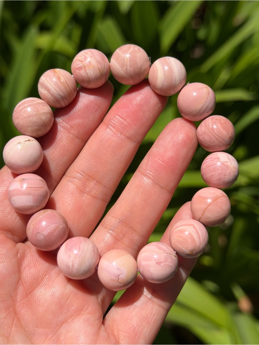 13mm stretchable pink opal bracelet 1584